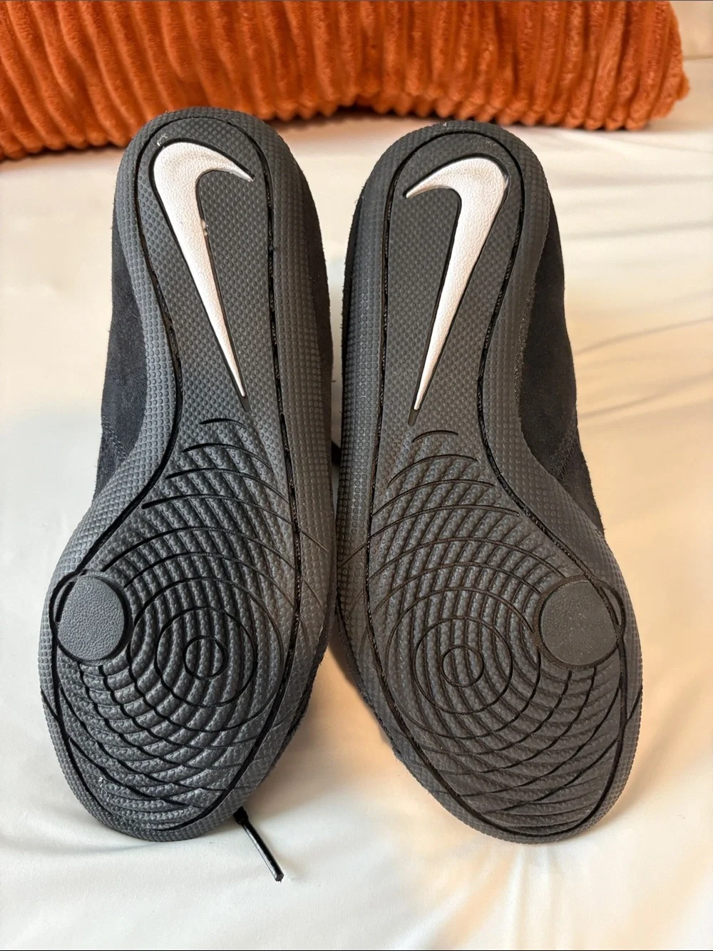 Nike Black High-Top Wrestling/Training Boots with White Swoosh Detail